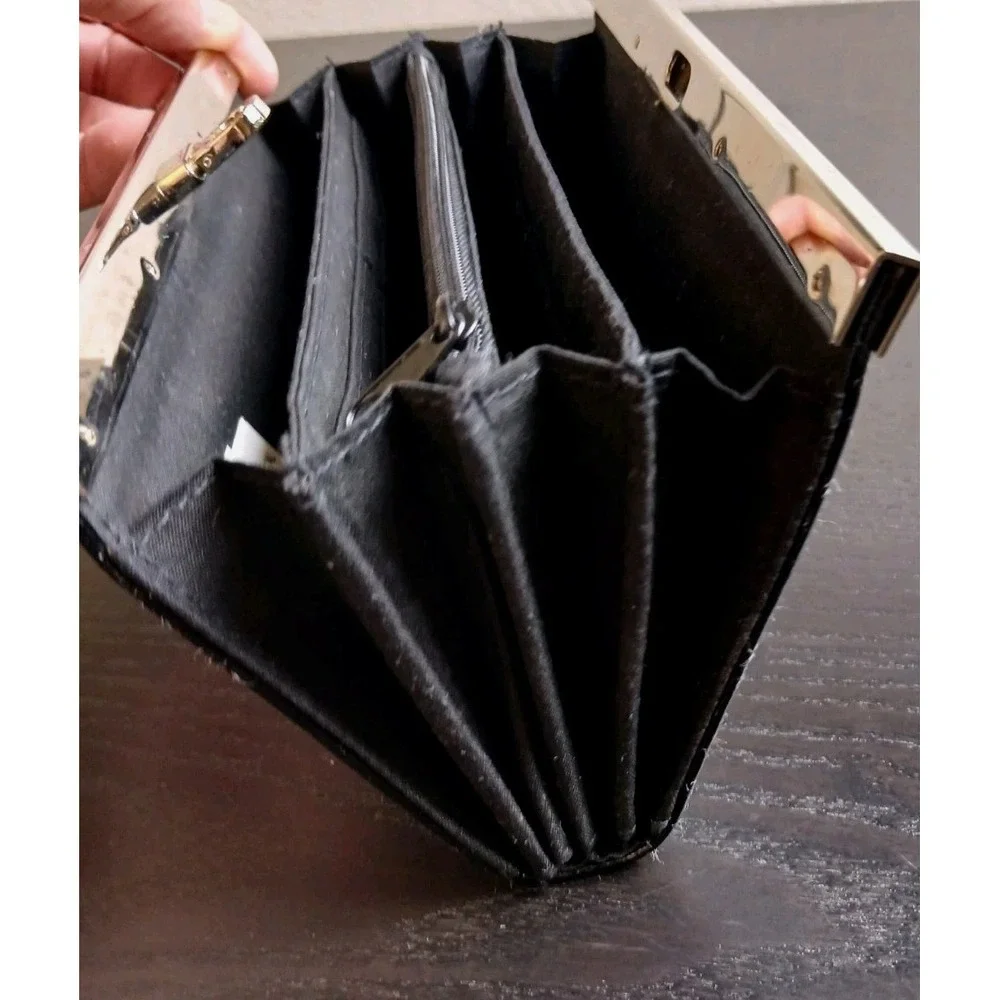 Black Clutch Wallet Credit Card/Cash/coins Women's  7.5X4X1.3‎ #1544